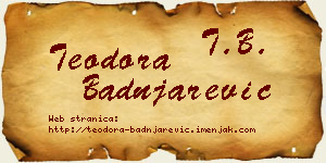 Teodora Badnjarević vizit kartica